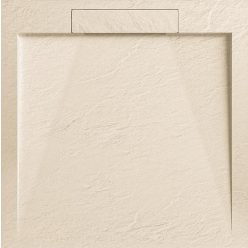   AREZZO design STONE pala hatású öntött márvány zuhanytálca, 90x90 cm-es, beige (2 doboz)