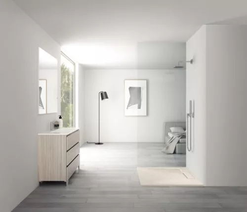 AREZZO design STONE pala hatású öntött márvány zuhanytálca, 90x90 cm-es, beige (2 doboz)