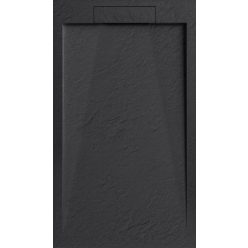   AREZZO design STONE pala hatású öntött márvány zuhanytálca, 120x90 cm-es, fekete (2 doboz)