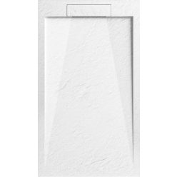   AREZZO design STONE pala hatású öntött márvány zuhanytálca, 120x90 cm-es, fehér (2 doboz)