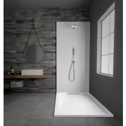   AREZZO design STONE pala hatású öntött márvány zuhanytálca, 120x90 cm-es, fehér (2 doboz)