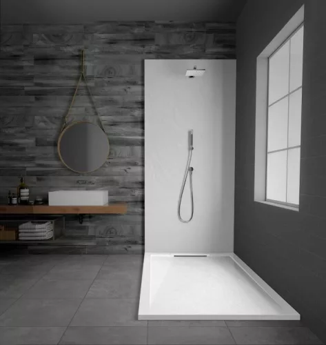 AREZZO design STONE pala hatású öntött márvány zuhanytálca, 120x90 cm-es, fehér (2 doboz)
