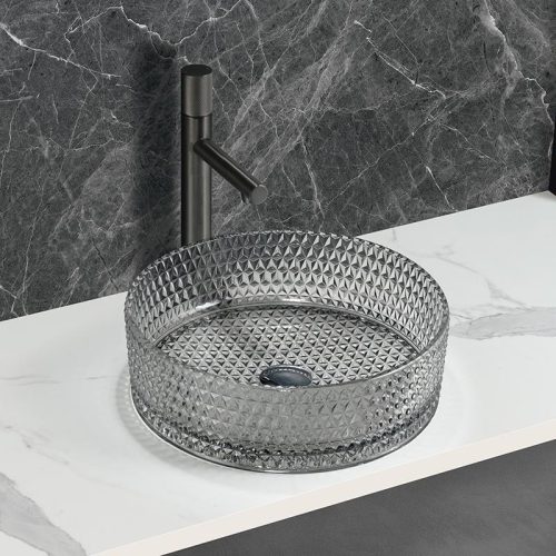 AREZZO design GLAM üvegmosdó, világosszürke