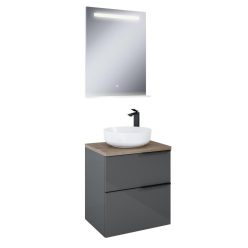   AREZZO design antracit MONTEREY 60 cm-es szett pulttal, mosdóval