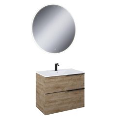   AREZZO design Canela tölgy MONTEREY 80 cm-es szett beépített mosdóval